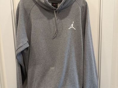 Nike Air Jordan Gray Pullover Hoodie Jumpman Logo XXL