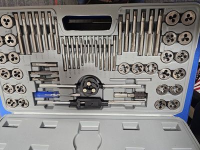 Pittsburgh 60PC Tap & Die Set SAE/Metric General Purpose Threading Tool Kit Item 60366
