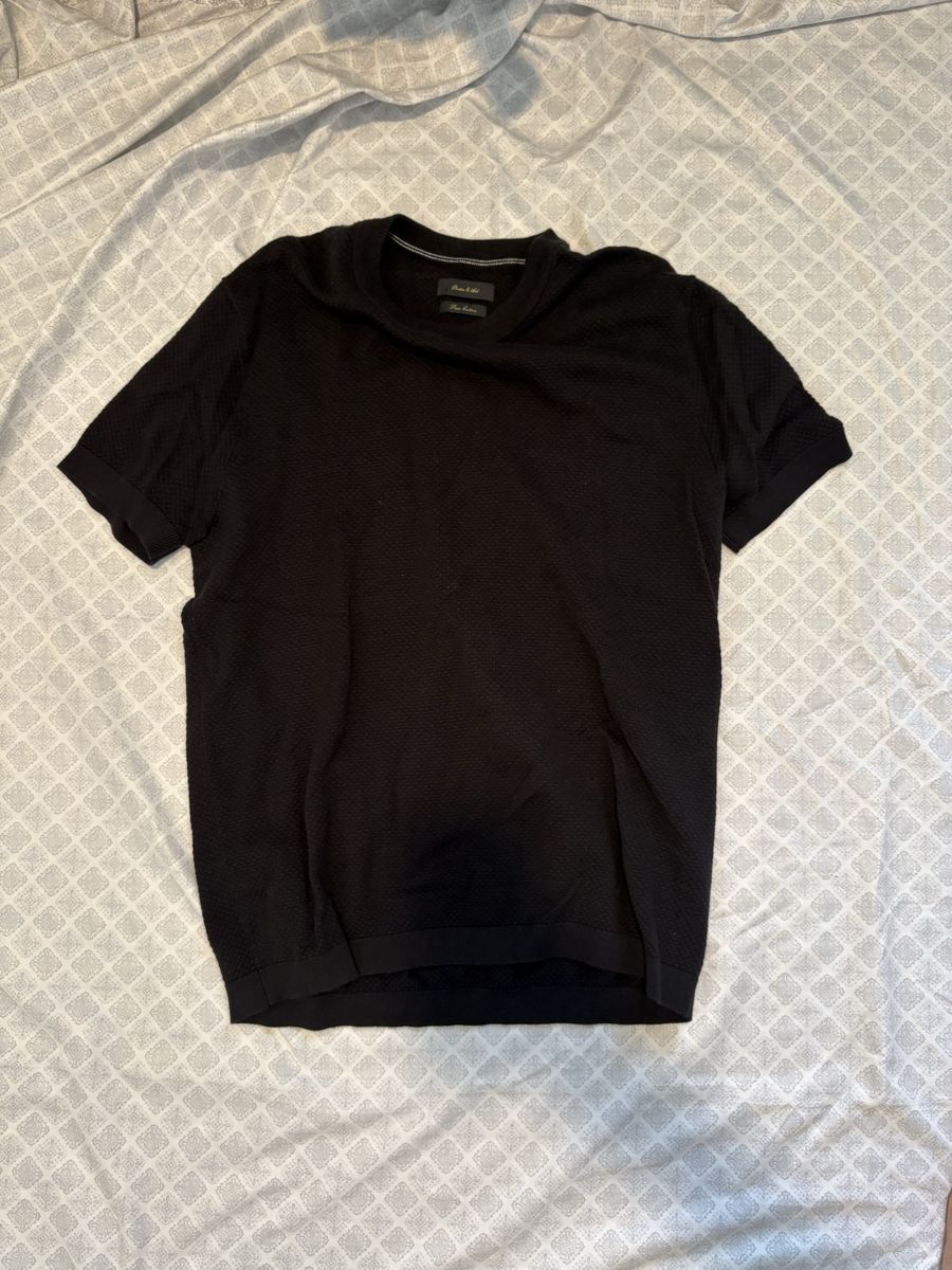 Porter & Ash Men's Black Fine Cotton Short Sleeve T-Shirt - Size L