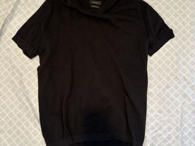 Porter & Ash Men's Black Fine Cotton Short Sleeve T-Shirt - Size L