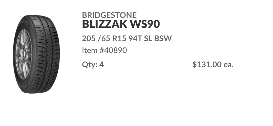 Winter Tires - 4x Bridgestone Blizzak 205/65R15 (53% off)