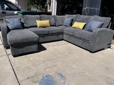 Coddle Aria Sleeper Sectional with Reversible Chaise and Storage and Built-in USB/Outlets