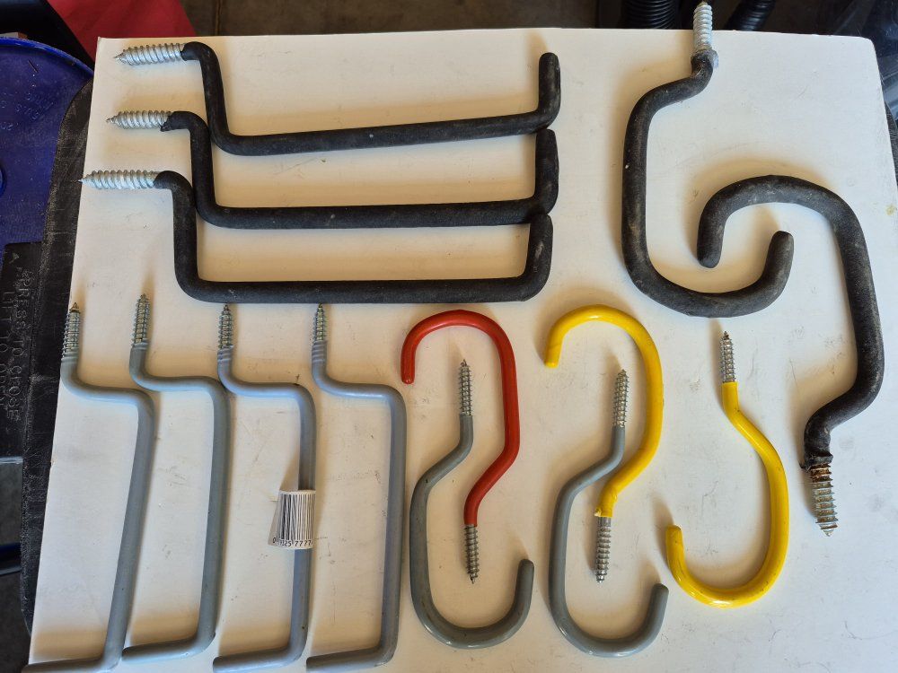 Assorted Heavy Duty Garage Storage Hooks and Hangers - Mixed Lot