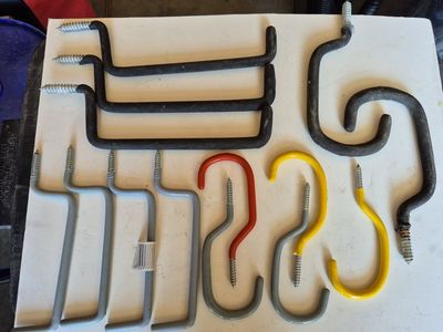 Assorted Heavy Duty Garage Storage Hooks and Hangers - Mixed Lot