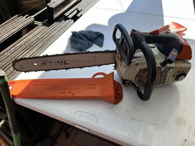 Used Stihl MS201tc Chainsaw With 16” Bar, Comes With Chain and Chain Cover, Good Condition, See Pictures