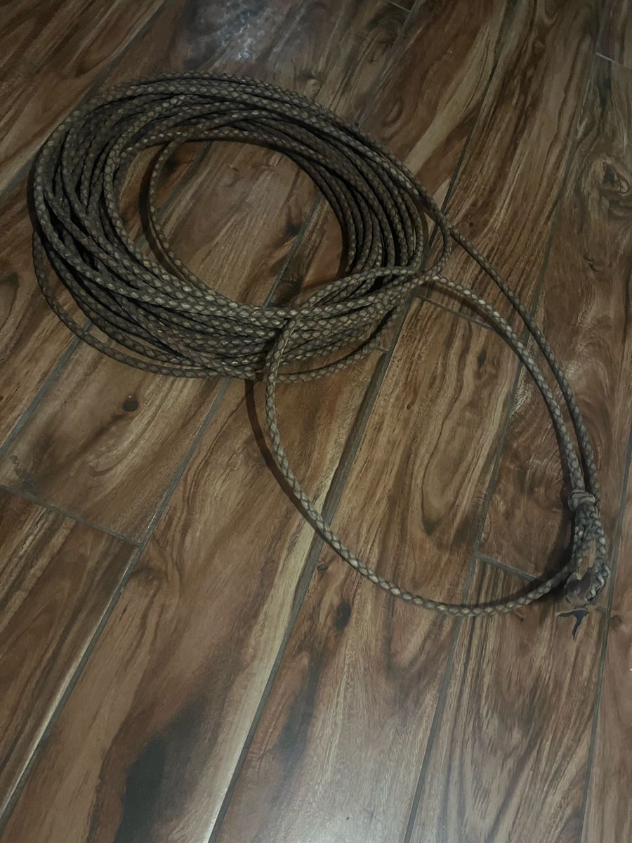 Braided Leather Riata Lasso Rope - Equestrian Cowboy Gear