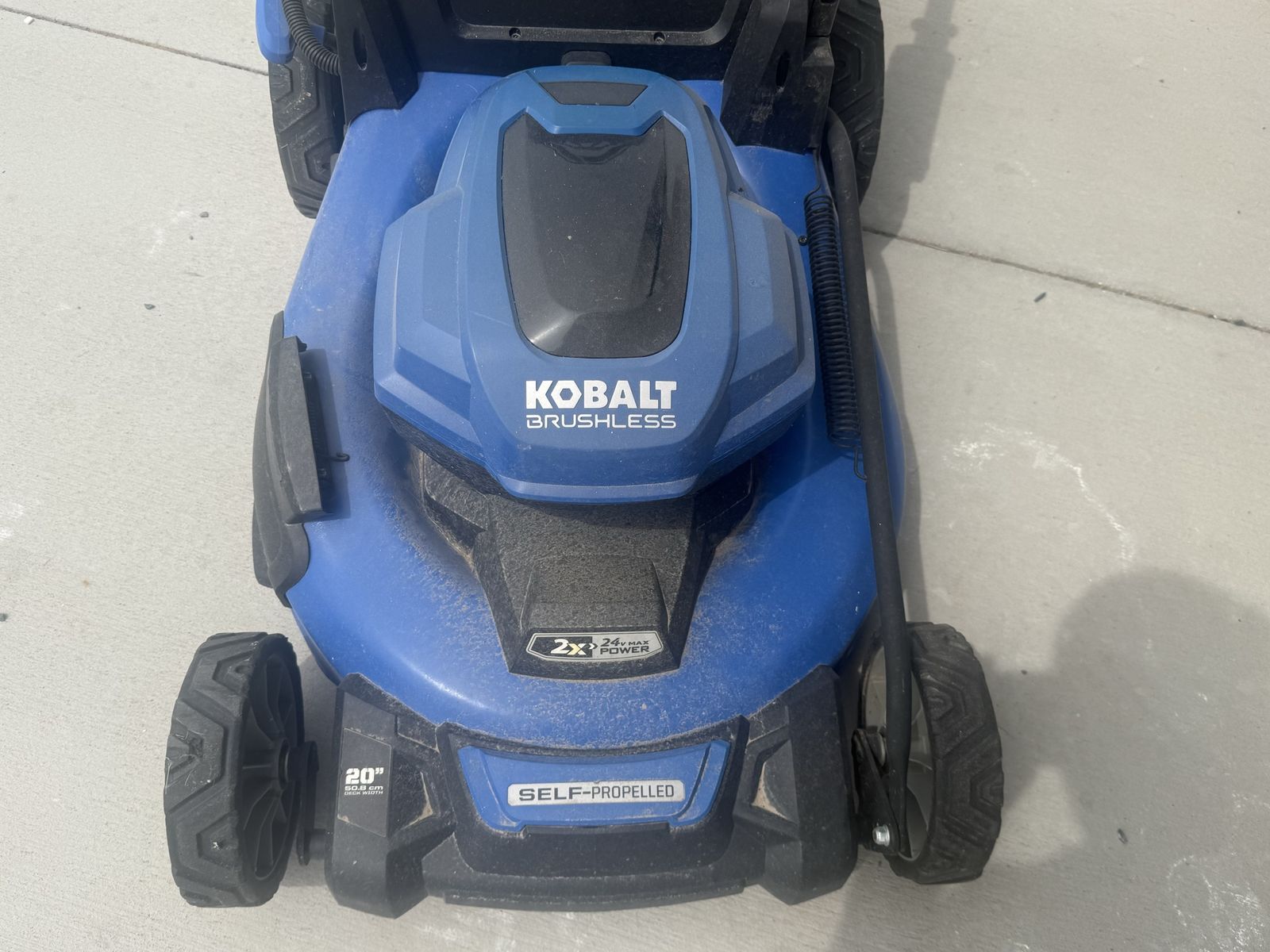 Kobalt 2x24V Brushless 20" Self-Propelled Electric Lawn Mower w/ Bag - Used