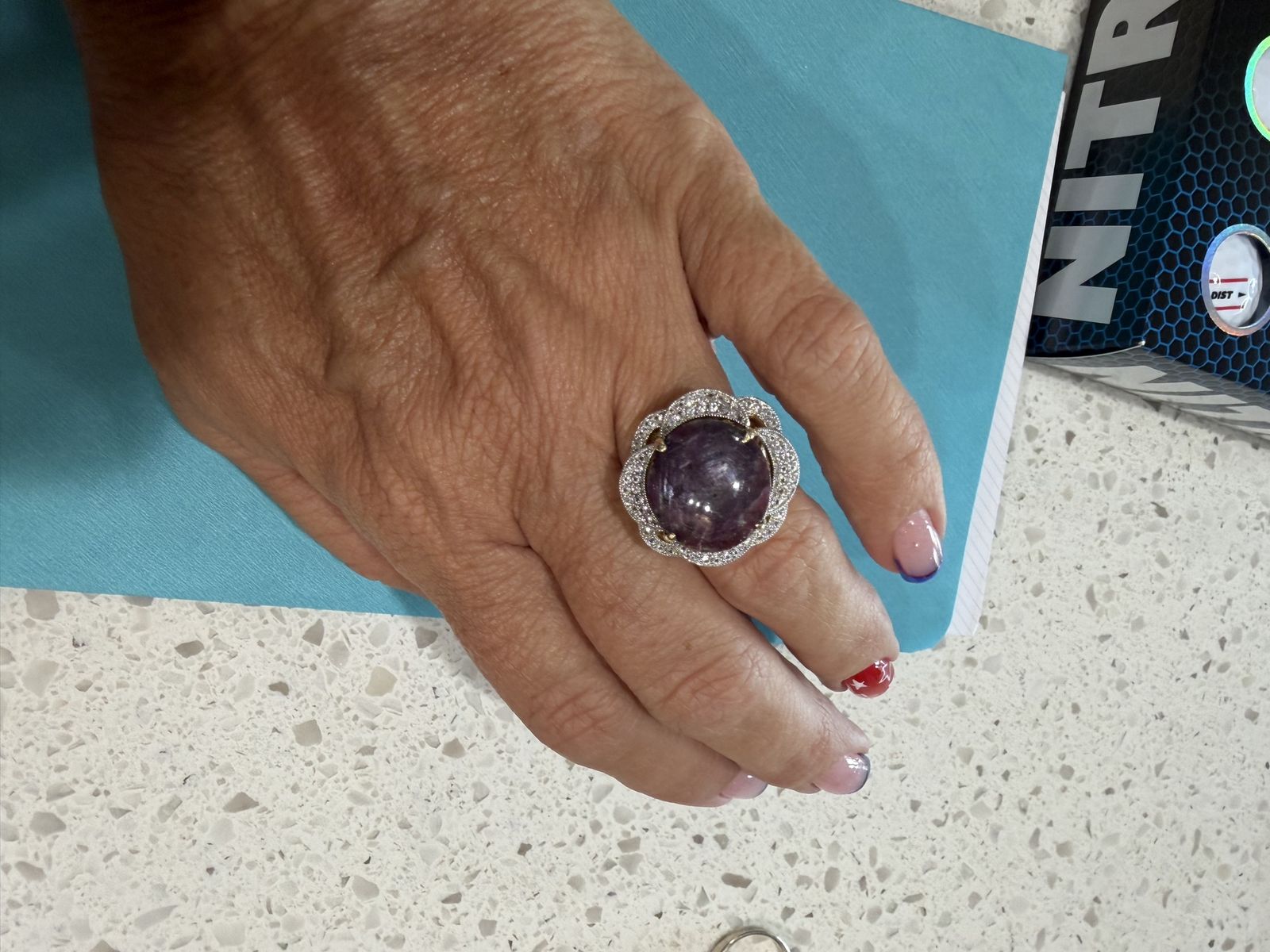 Stunning Ruby & Sapphire Cocktail Ring - Size 7