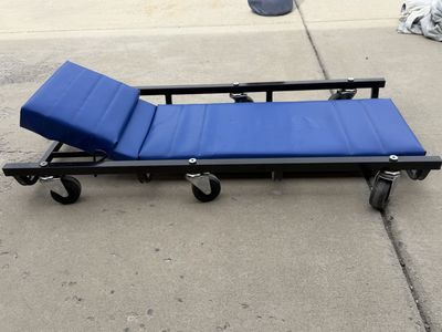 NAPA Auto Tools & Equipment Creeper Seat - 2-in-1 Foldable Mechanic Cart Adjustable Headrest