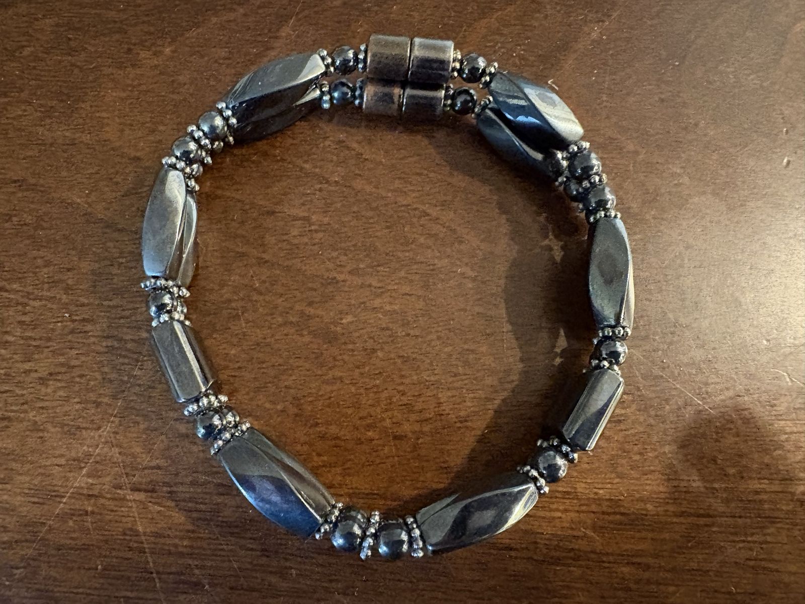 2 Row Magnetic Hematite Bracelet Like New