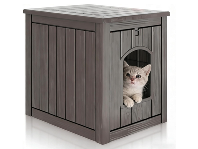 New in box, Cat Litter Box Enclosure, Waterproof Plastic Hidden Litter Box Furniture with Openable Door,