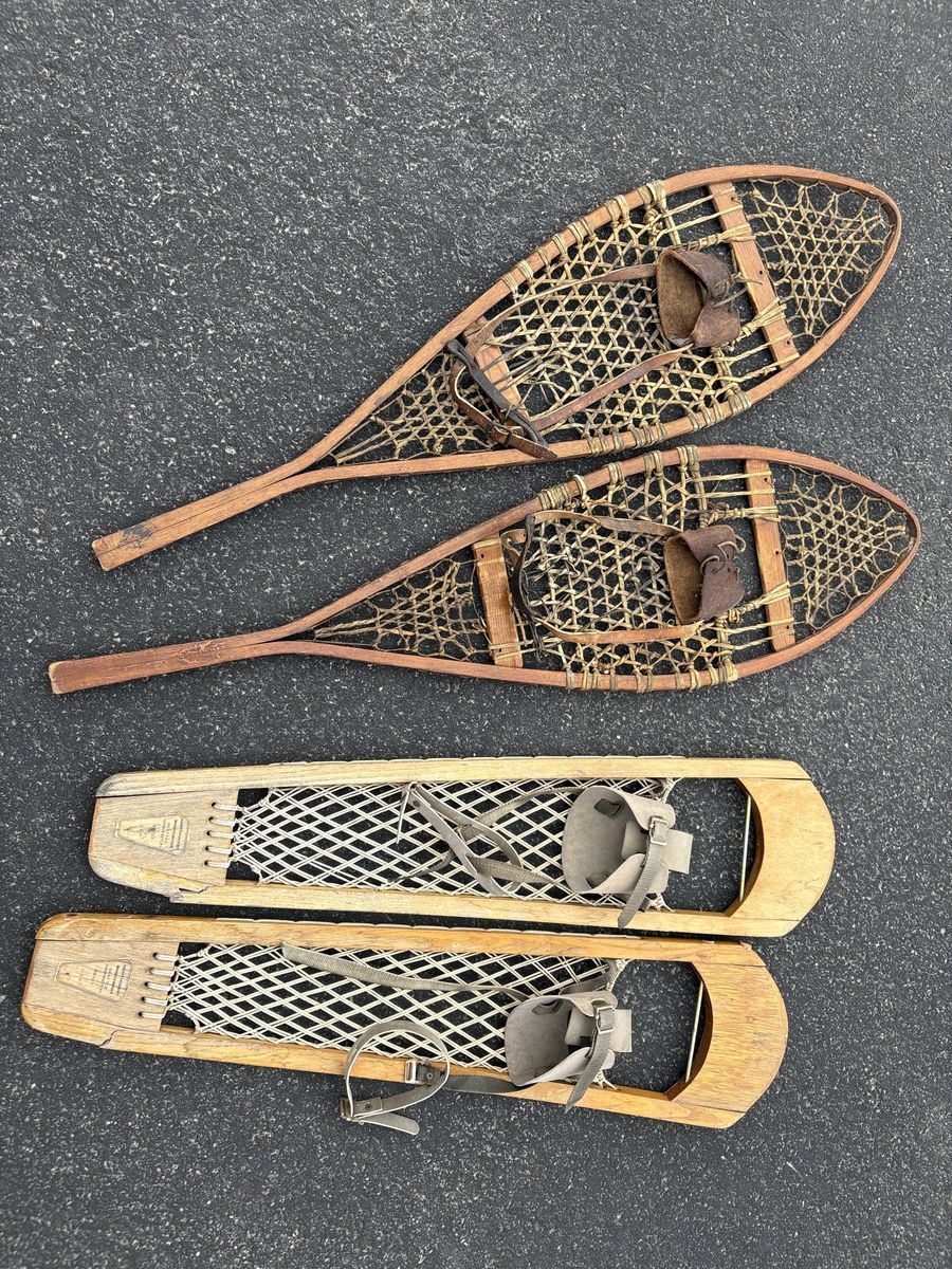 Antique wooden snowshoes great cabin, home décor, Air bnb