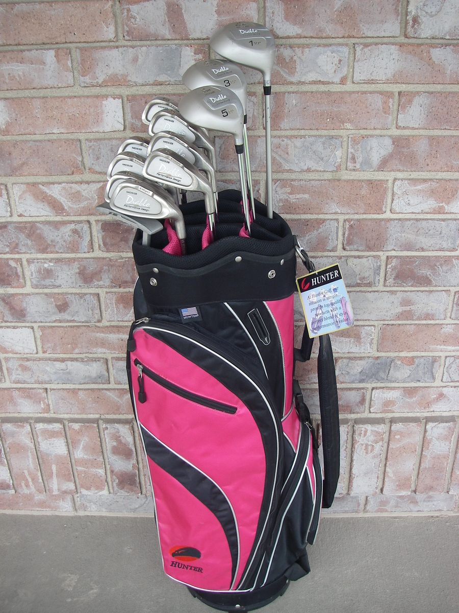 13-Piece Womens KNIGHT DIABLO Golf Clubs Set, Graphite & Steel, w/ New HUNTER Bag, RH