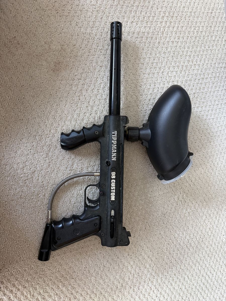 Tippmann 98 Custom Paintball Marker with Hopper
