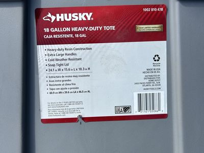 Husky 18 gallon tote