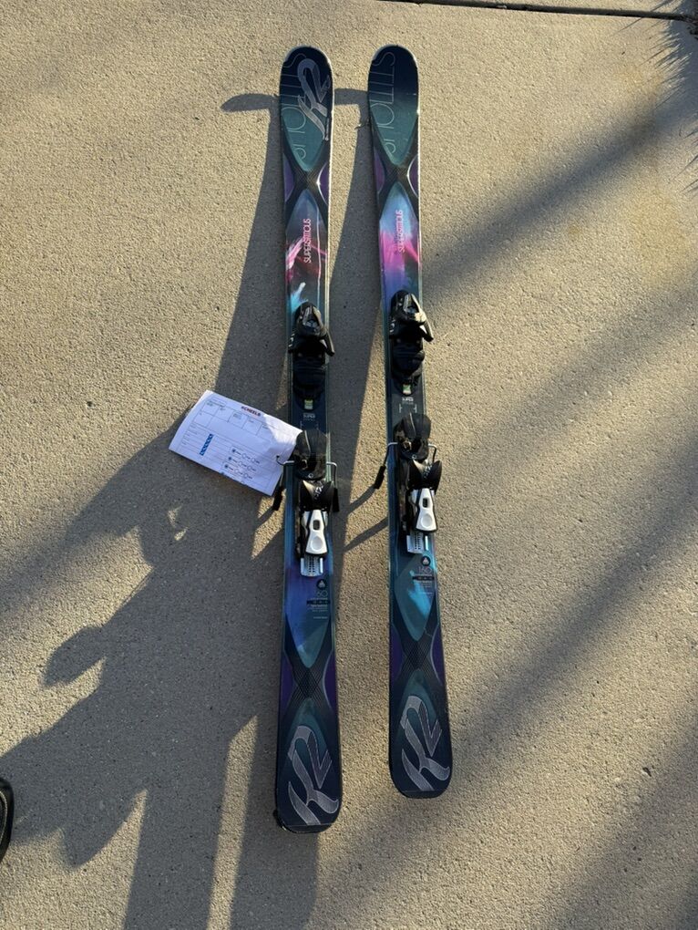 K2 Supermodel Series Superstitious 160 Downhill Skis with Salomon Adjustable Bindings