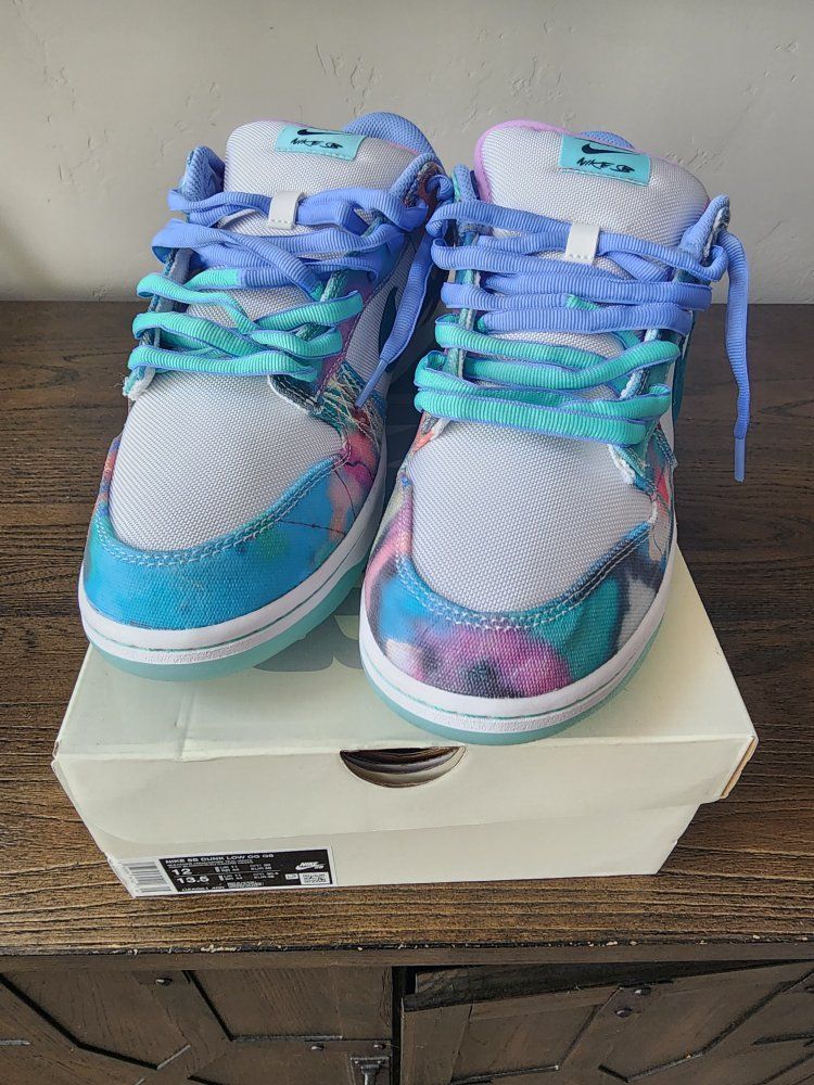 Nike SB Dunk Low x Futura Laboratories Bleached Aqua Size 12