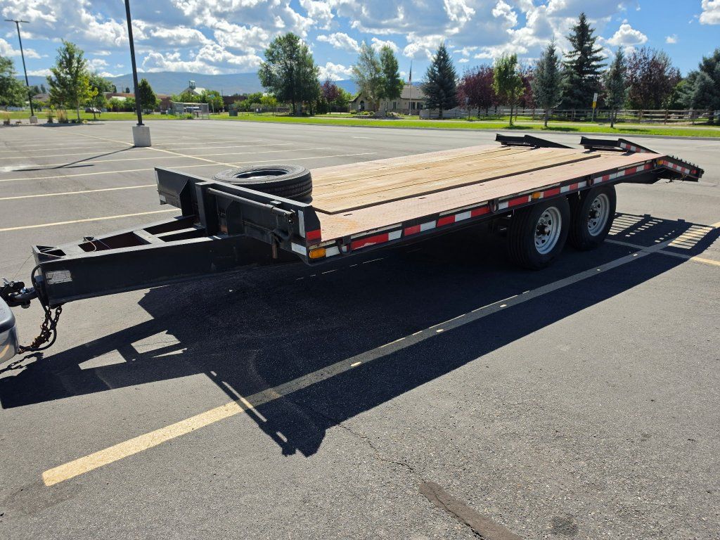 8 x 16 Heavy Duty Flatbed Utility Trailer with Ramps and Pintle Hitch