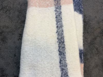 Jessica Simpson Soft & Comfy Plaid Scarf - White, Pink, Blue