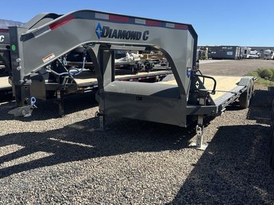 8.5x24 Diamond C HXD-GN 210 Gooseneck Wide Body w/ Drive Over Fenders Tilt Trailer - 23K GVWR -