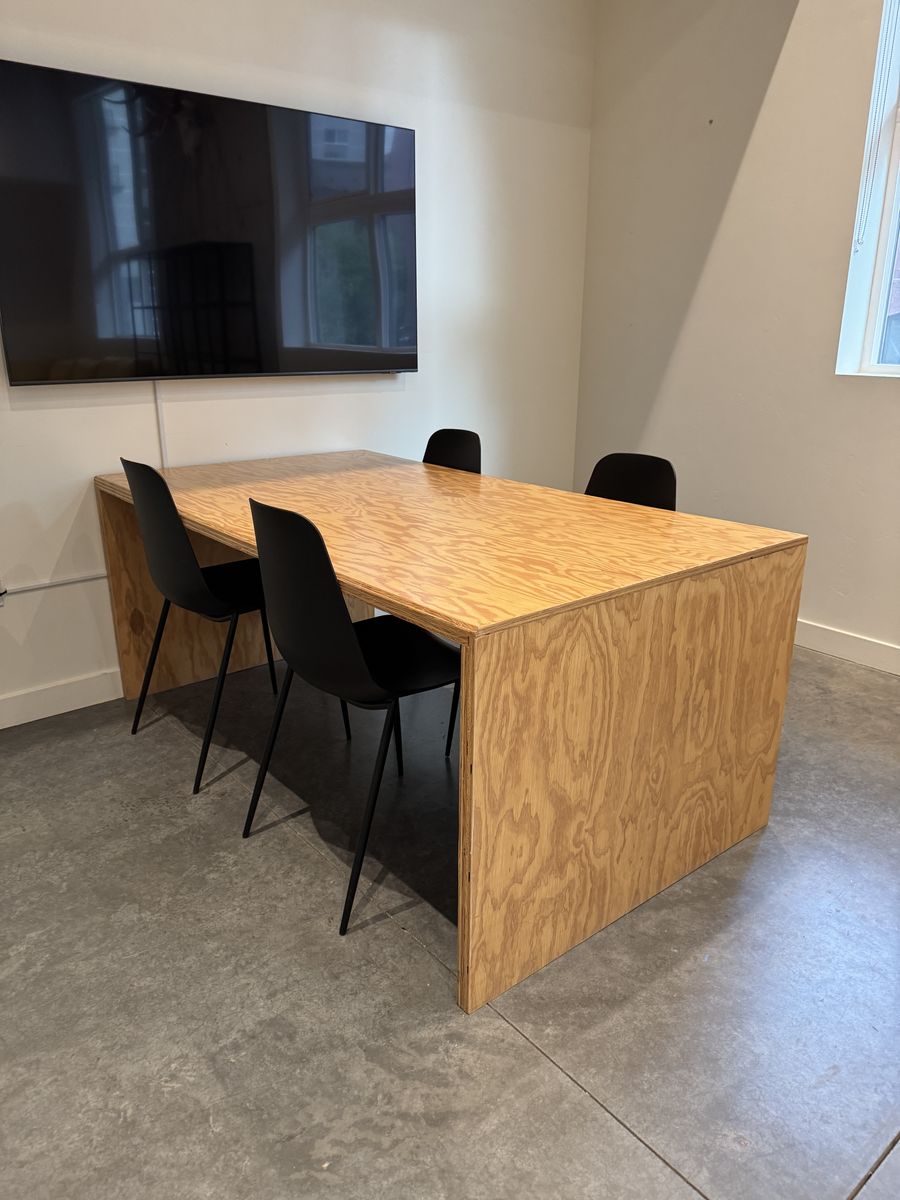 Custom Wood Table and Designer Chairs