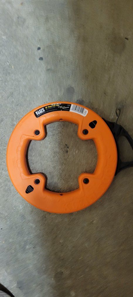 Klein Tools 50' Steel Fish Tape - Electrical Wire Puller for Conduit - Durable & Flexible
