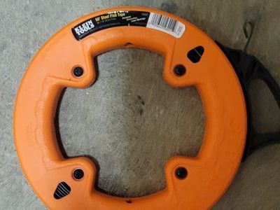 Klein Tools 50' Steel Fish Tape - Electrical Wire Puller for Conduit - Durable & Flexible