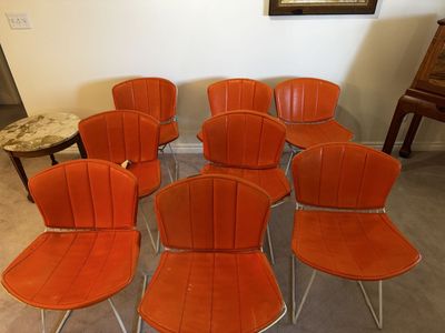 Set of 8 Knoll Bertoia dining patio chairs