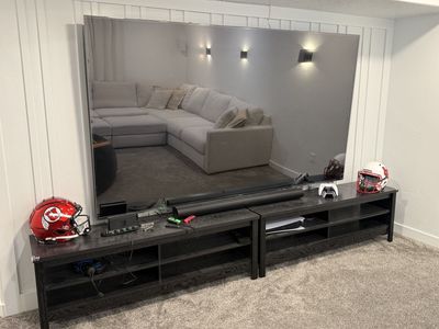 Large Black TV Stand Media Console Entertainment Center