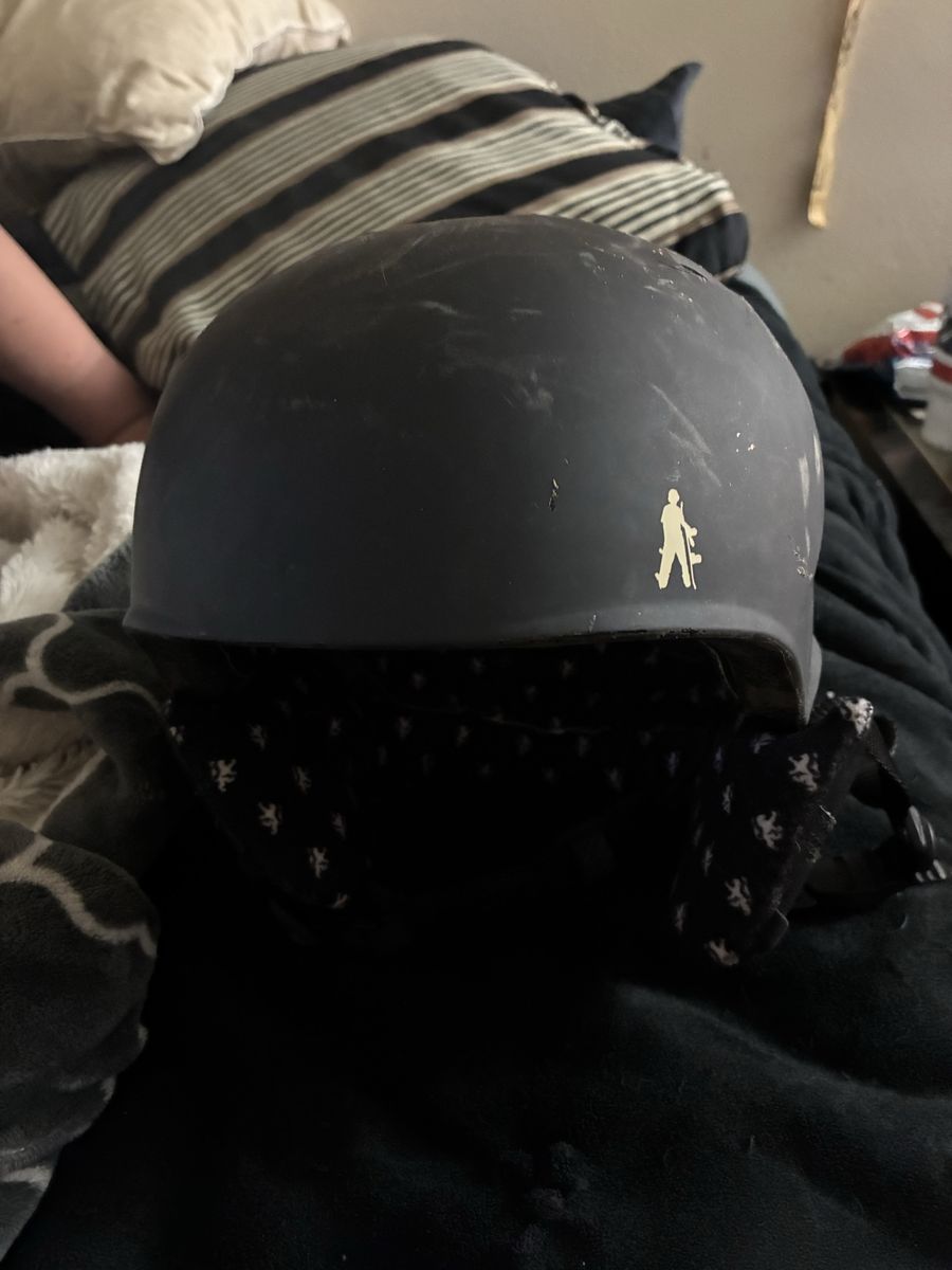 Black Snowboard Helmet with Graphic Design