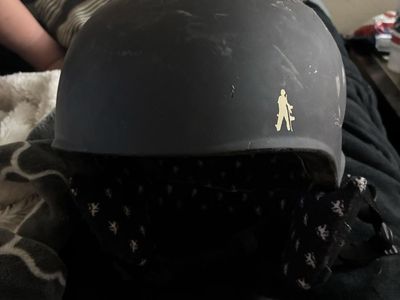 Black Snowboard Helmet with Graphic Design