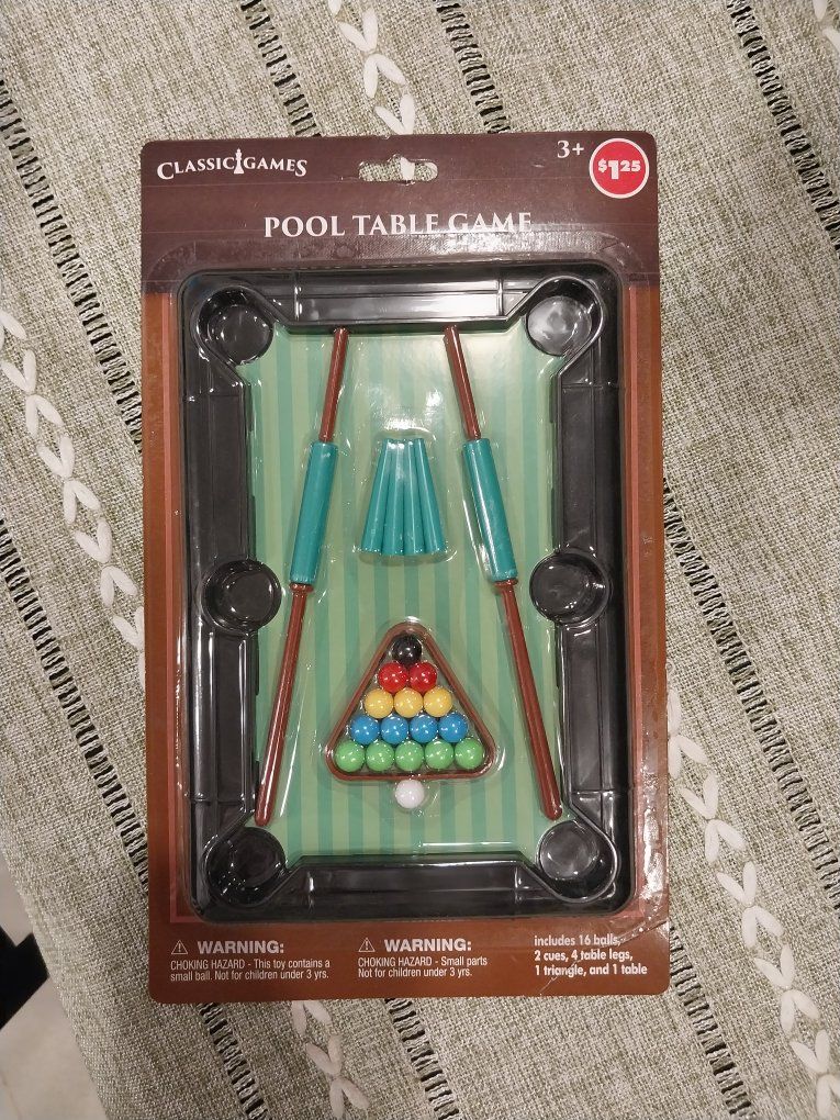 Classic Games Mini Pool Table Game Set for Kids Ages 3+ - New in Package