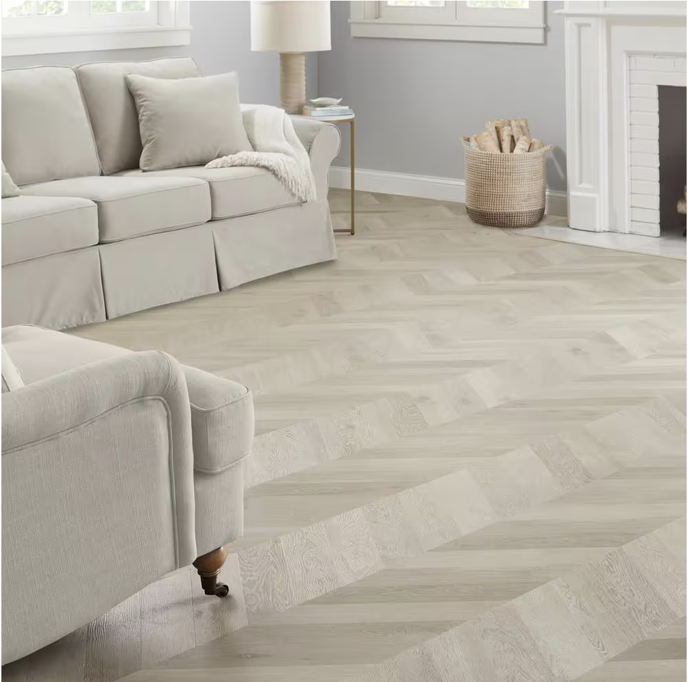 Lifeproof Chevron Champagne Beach Wood LVP Flooring