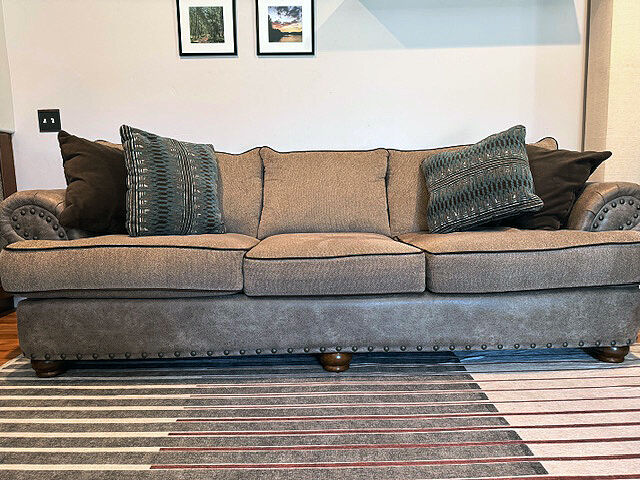 3-Piece Sofa Set w/ Ottoman + Pillows