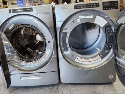Whirlpool Front Load Washer & Electric Dryer Set - Silver, Used, Excellent Condition