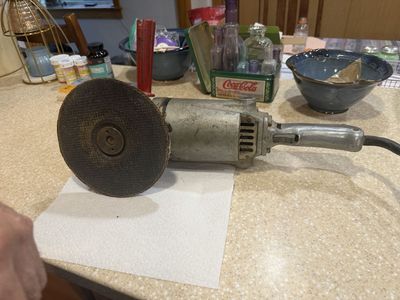 Vintage Milwaukee 9 inch Heavy Duty Sander Grinder Tool with Red Side Handle