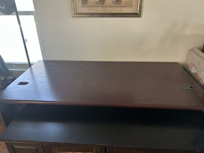 Large Faux Wood & Metal Desk - 6'x3' (No Drawers) - FREE - Must Pick Up