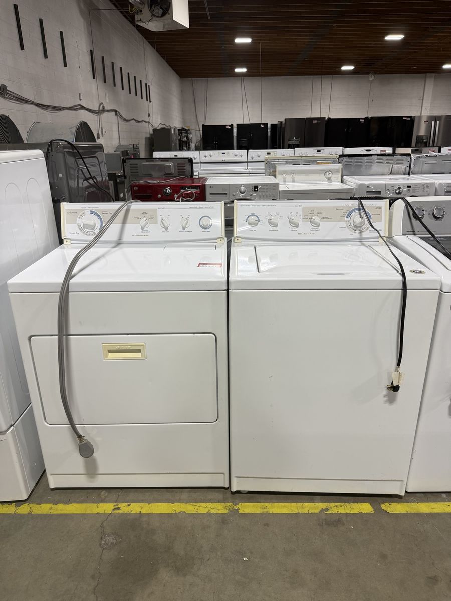 KitchenAid Top Load Washer & Electric Dryer Set - White