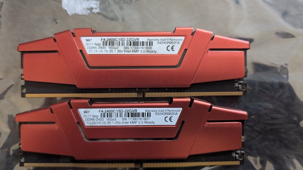 G.Skill Ripjaws V 32GB(2x16GB)  DDR4-3200 RAM - Red Set 01