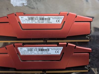 G.Skill Ripjaws V 32GB(2x16GB) DDR4-3200 RAM - Red Set 01