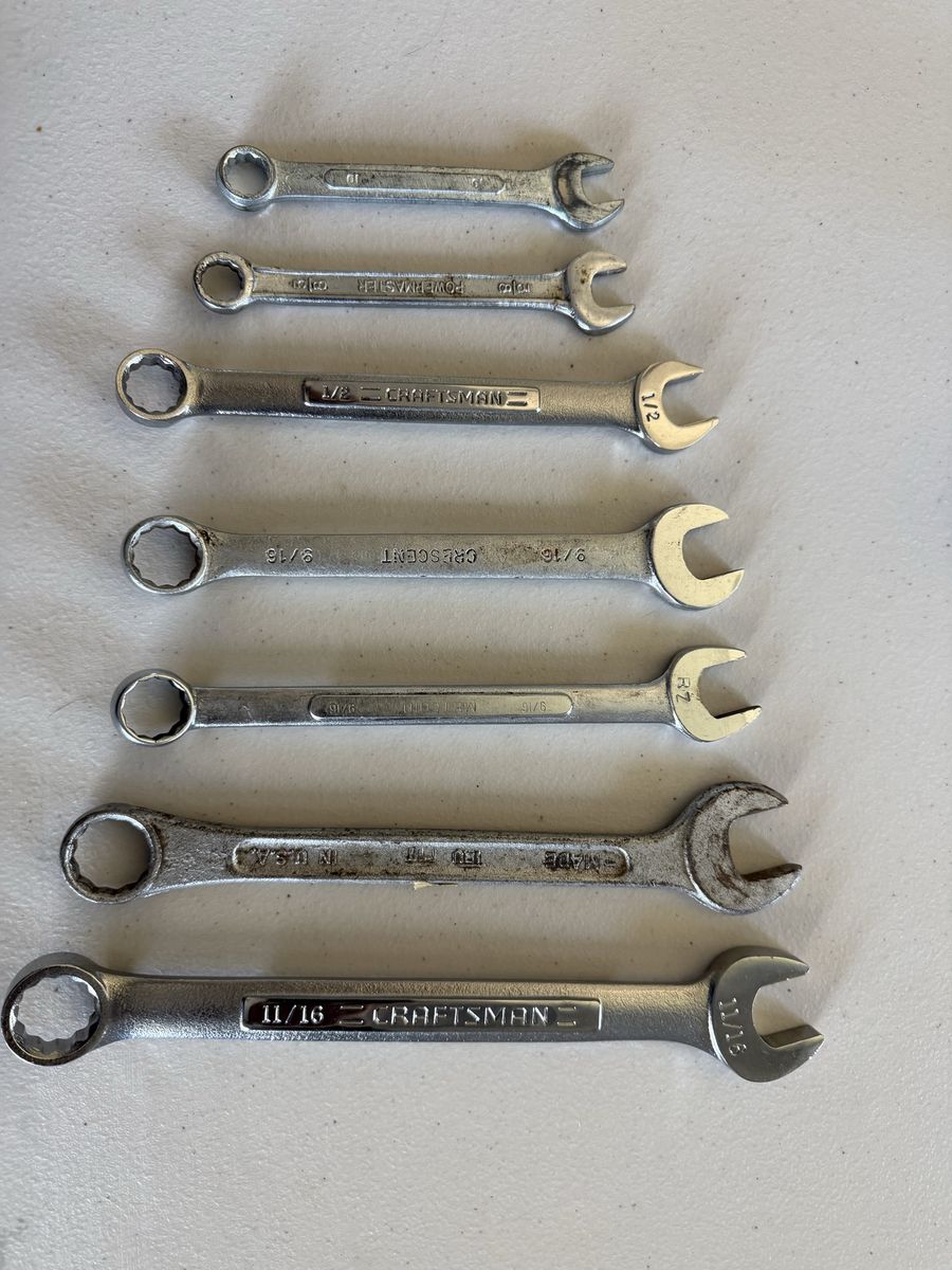 7pc Mixed Wrench Lot - Craftsman, Truecraft, Crescent, More