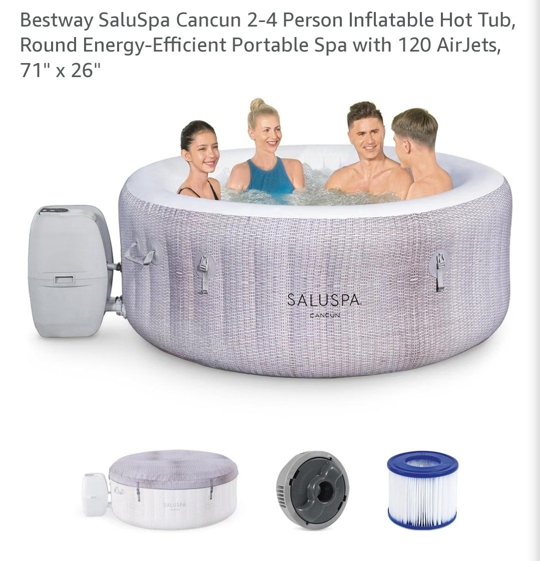 Bestway SaluSpa Cancun AirJet Inflatable Hot Tub – New in Box  #342