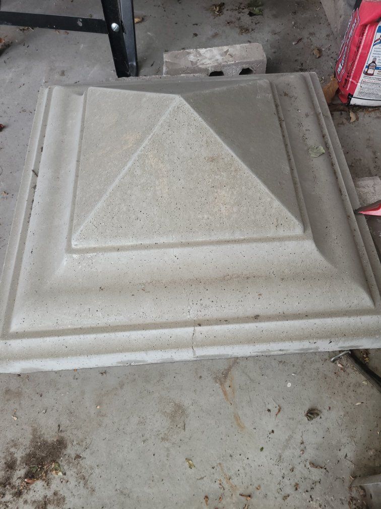 Large Concrete Pyramid Post Cap, mailbox cap - Landscape and Garden Decoration