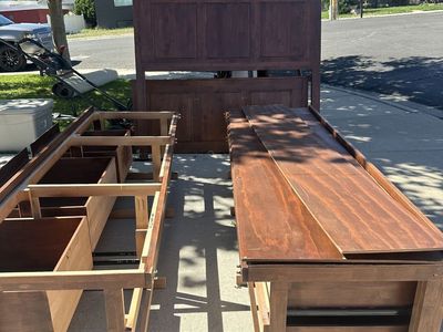 Solid Wood Queen Bed w/ 9 Drawers
