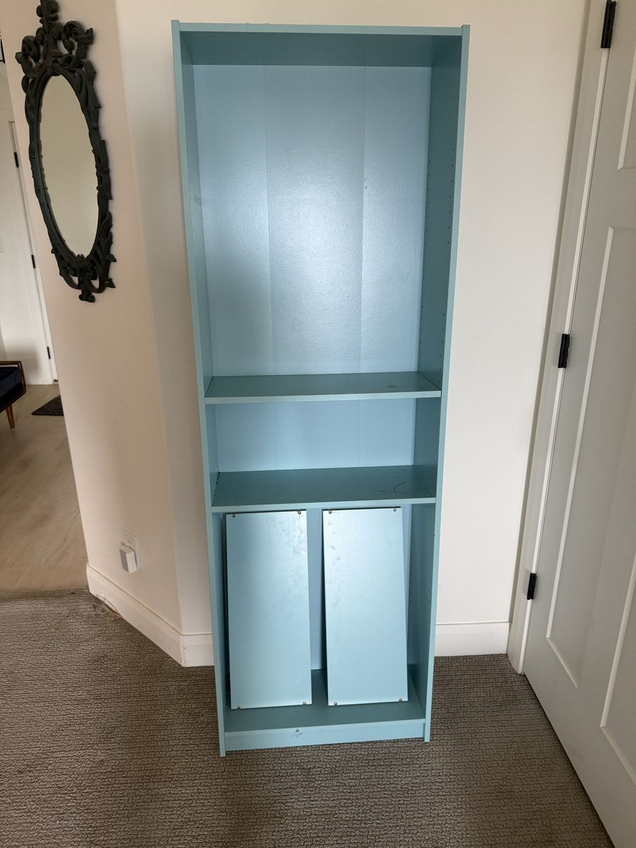 Teal ikea bookshelf