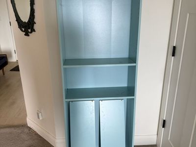 Teal ikea bookshelf
