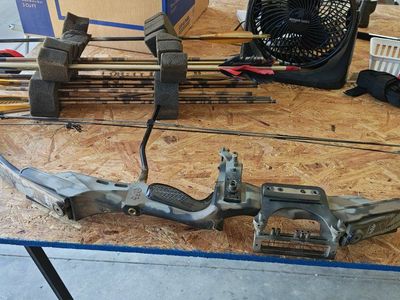 PSE Fire-Flite Graphite Compound Bow with Arrows, Bow Case & Hunting Accessories - Camouflage Right Hand