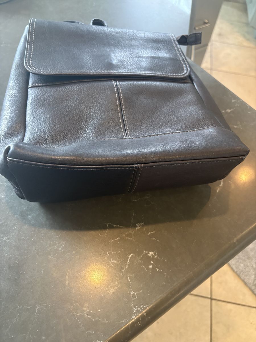 Le Donne dark brown backpack style purse - leather.