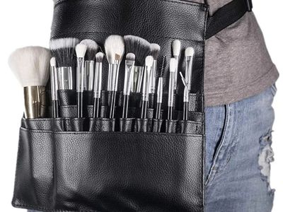 New Dfieer 22 Pockets Professional Cosmetic Makeup Brush Bag with Artist Belt Strap for Women (Brush Not Included)