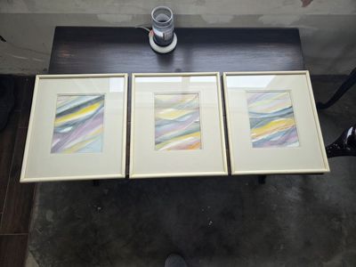 Set of 3 Original Randi Wagner Watercolors – Framed Abstract Art